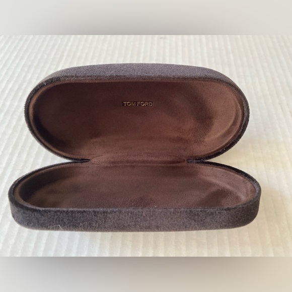 TOM FORD Brown Velvet and Suede Microfiber Clamshell Sunglass Case - Picture 3 of 13